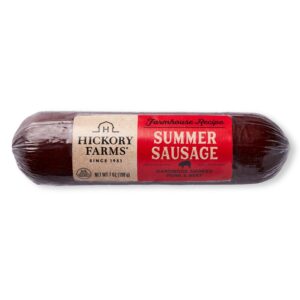 Hickory Farms Farmhouse Summer Sausage, 7 ounces | Great for Snacking, Entertaining, Charcuterie, Ready to Eat, High Protein, Low Carb, Premium Pork and Beef