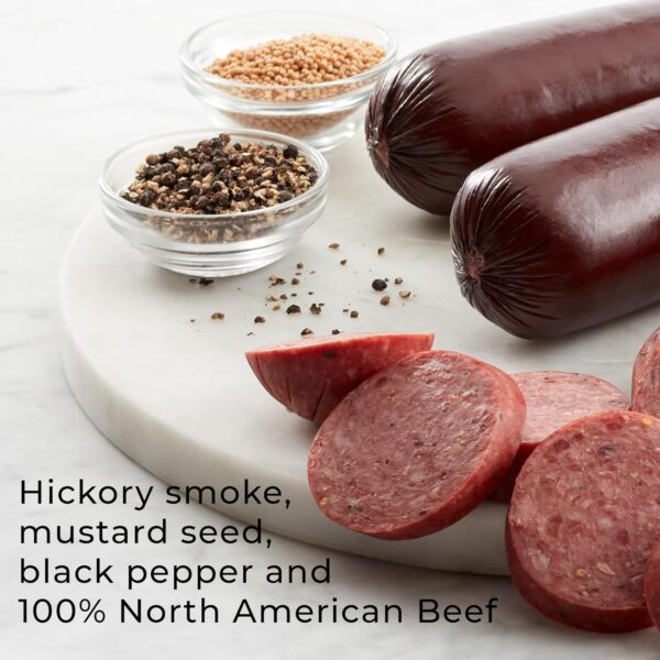 Hickory Farms Party-Size Signature Beef Summer Sausage, 26 ounces | Great for Snacking, Gifts, Entertaining, Charcuterie, Ready to Eat, High Protein, Low Carb, Keto, Gluten Free, 100% Beef - Image 5