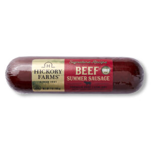 Hickory Farms Signature Beef Summer Sausage - 100% Beef - Great for Charcuterie Boards | Award-Winning for Superior Taste | Gluten Free, High Protein Snack